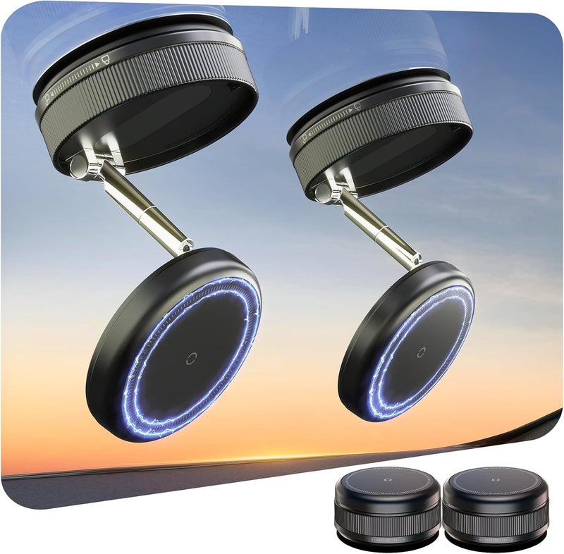 MiiKARE 2 PCS Upgraded 360° Vacuum Magnetic Car Phone Holder for Magsafe [96+LBS Strongest Suction & 2800gf Strongest Magnetic], Adjustable Car Phone Mount for Your Car/Gym/Mirror/Shower for iPhone & Android - Image 1